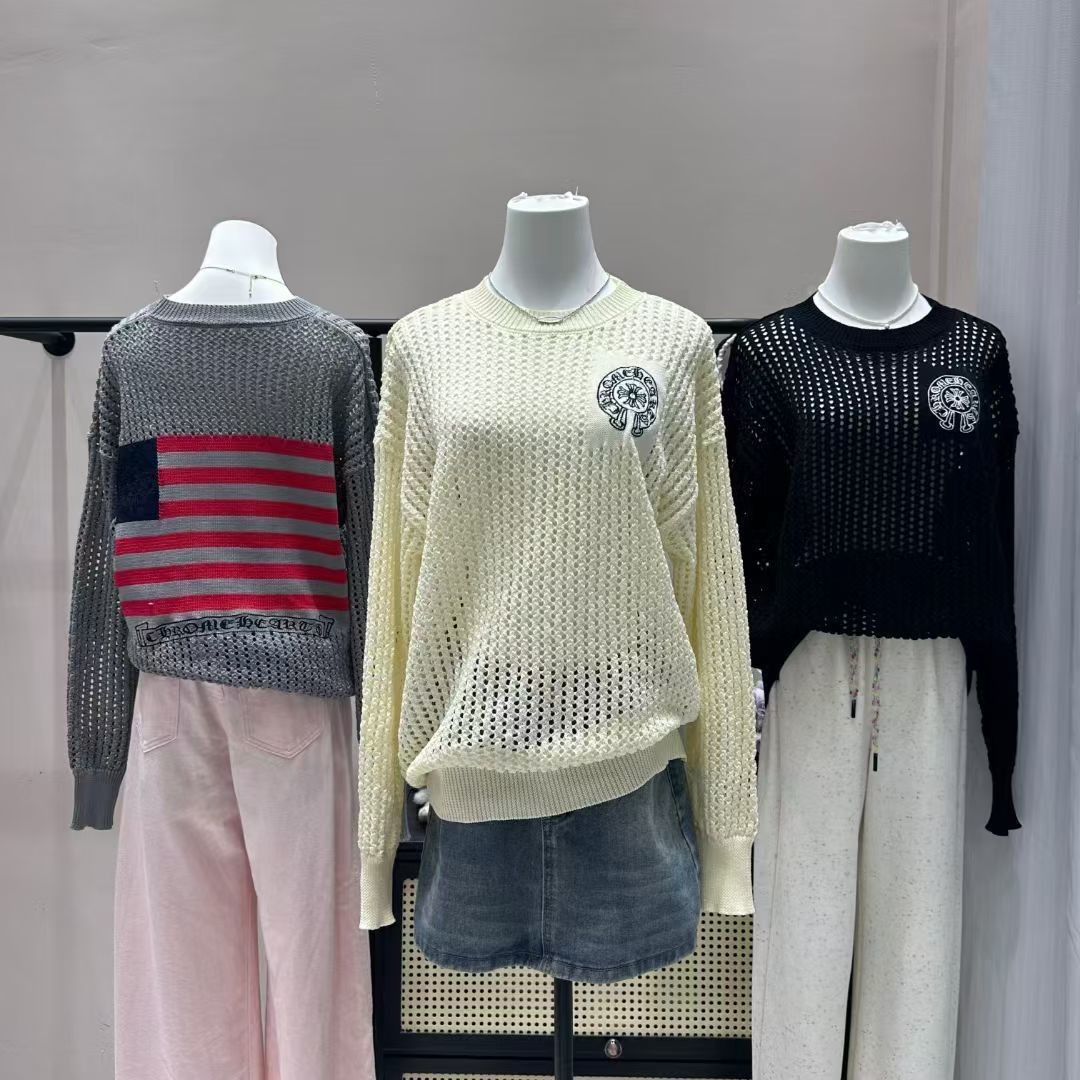 Chrome Hearts クロムハーツ 刺繍ロゴ 透かし編み 長袖ニット フリーサイズ - Detail image 6