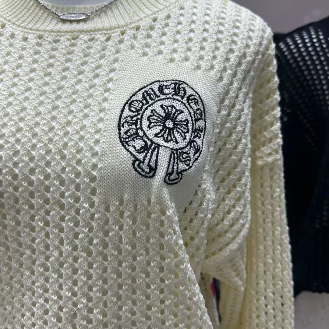 Chrome Hearts クロムハーツ 刺繍ロゴ 透かし編み 長袖ニット フリーサイズ - Detail image 5
