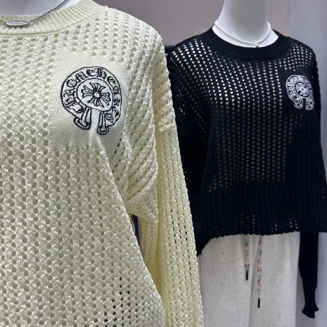 Chrome Hearts クロムハーツ 刺繍ロゴ 透かし編み 長袖ニット フリーサイズ - Detail image 8