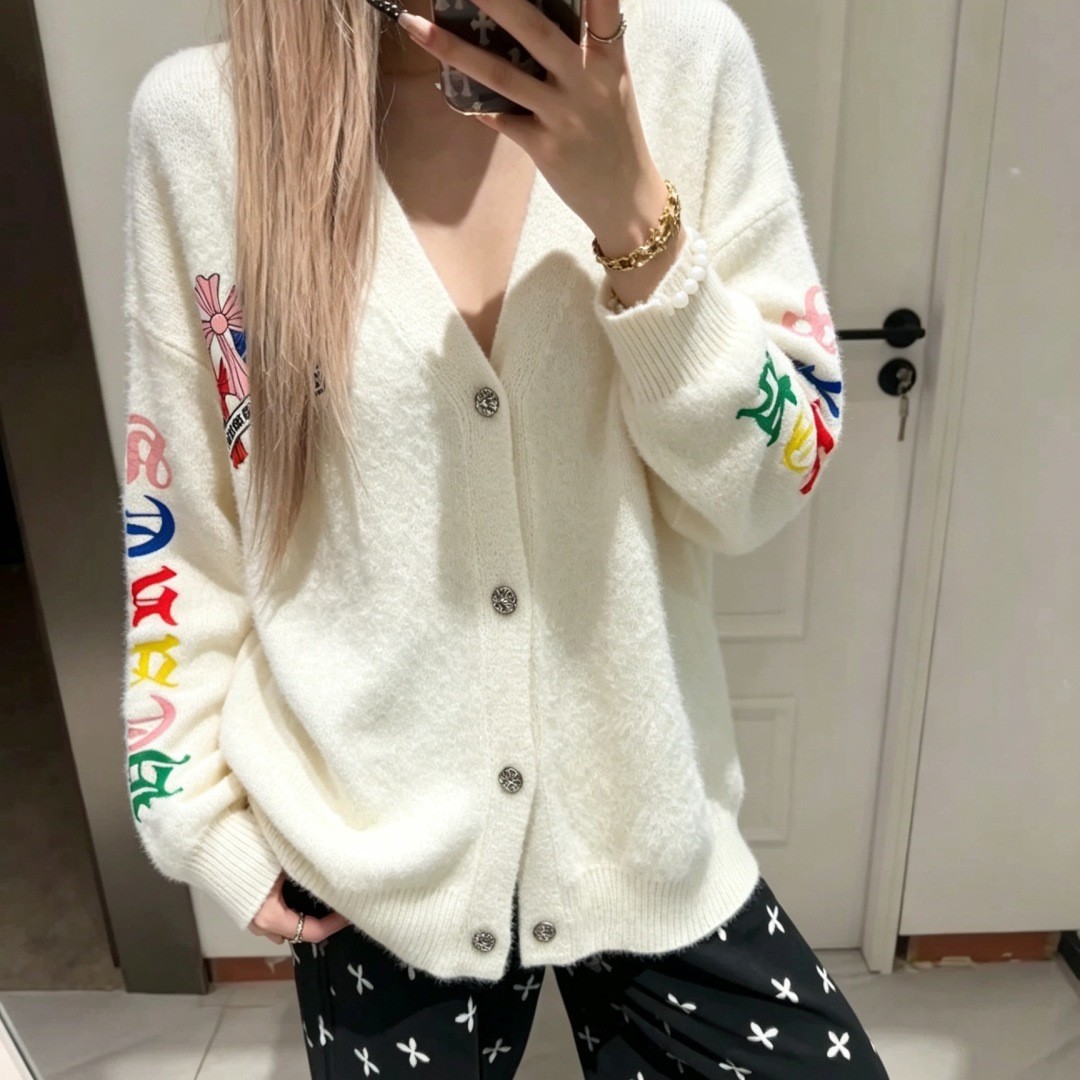 Chrome Hearts クロムハーツ フォークスミンクニットカーディガン ミルクホワイト - Detail image 2