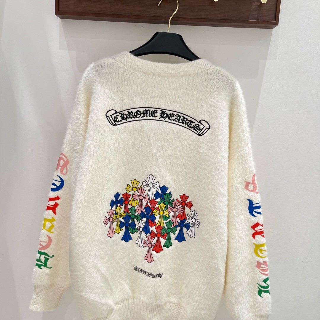Chrome Hearts クロムハーツ フォークスミンクニットカーディガン ミルクホワイト - Detail image 10
