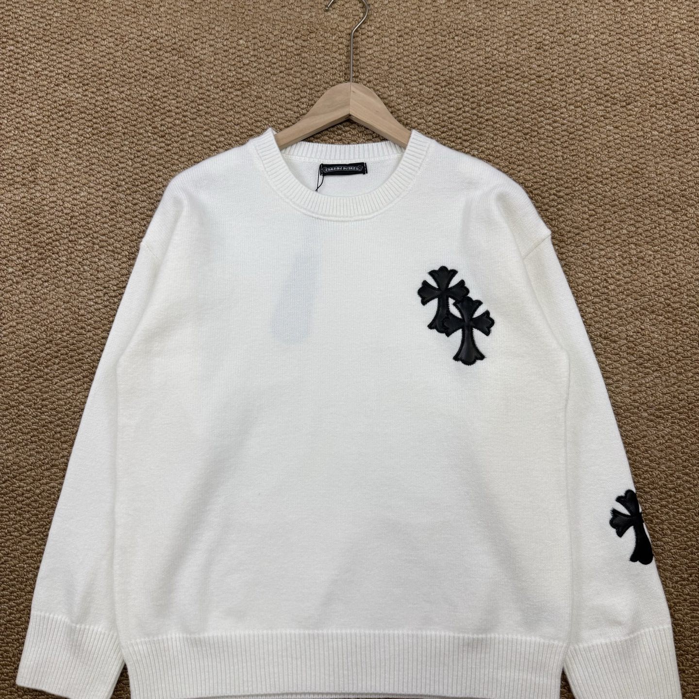 Chrome Hearts クロムハーツ クロスデザイン 丸首セーター TM1233 ホワイト/ブラック - Detail image 3