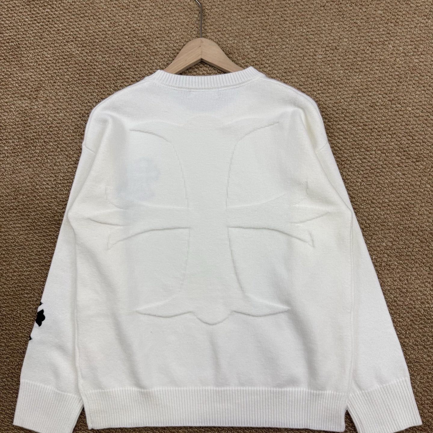 Chrome Hearts クロムハーツ クロスデザイン 丸首セーター TM1233 ホワイト/ブラック - Detail image 4