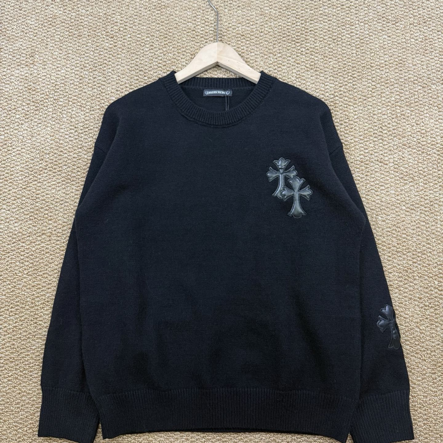 Chrome Hearts クロムハーツ クロスデザイン 丸首セーター TM1233 ホワイト/ブラック - Detail image 5