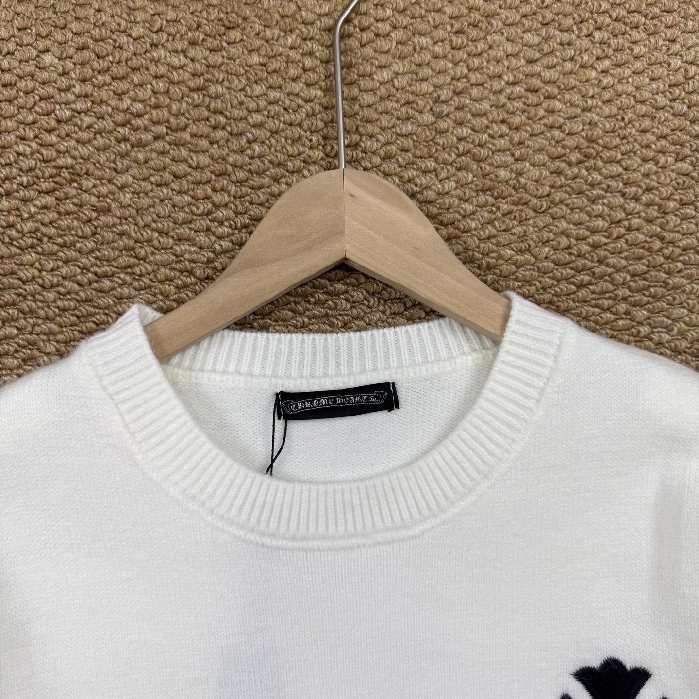 Chrome Hearts クロムハーツ クロスデザイン 丸首セーター TM1233 ホワイト/ブラック - Detail image 7