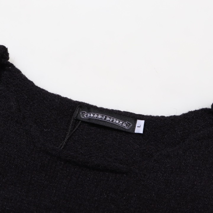 Chrome Hearts クロムハーツのオープンネックレザー&メタルディテールニットセーター - Detail image 7