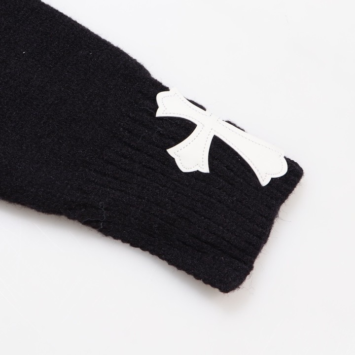Chrome Hearts クロムハーツのオープンネックレザー&メタルディテールニットセーター - Detail image 11