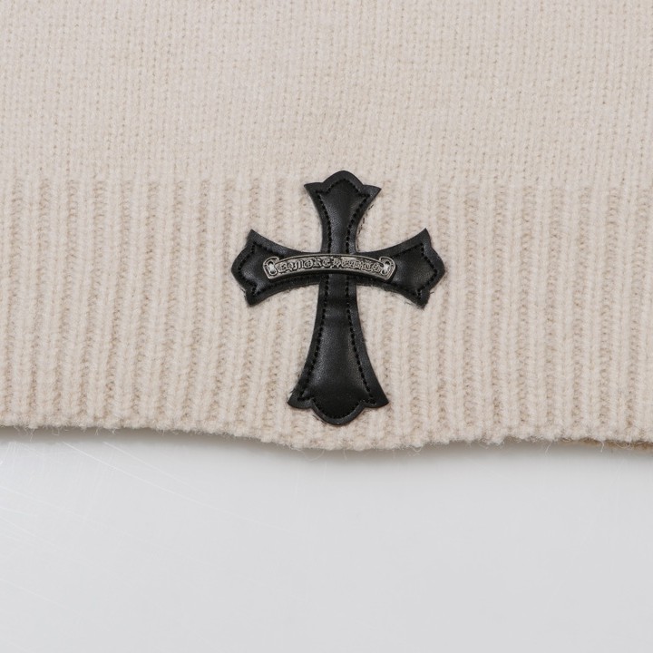 Chrome Hearts クロムハーツ 破洞デザイン リーザー十字マーク ニットセーター ブルー/ベージュ/ブラック - Detail image 8