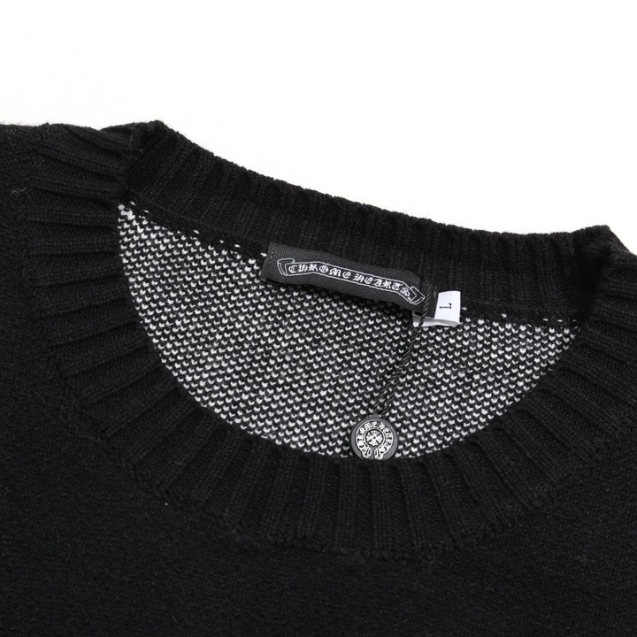Chrome Hearts クロームハーツ クラシック ホースシュー デザイン 丸首 ウールセーター オレンジ/ブラック - Detail image 7