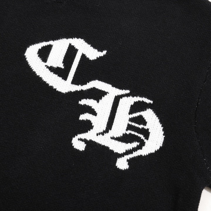 Chrome Hearts クロームハーツ クラシック ホースシュー デザイン 丸首 ウールセーター オレンジ/ブラック - Detail image 11